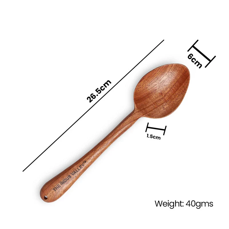 100% Natural Neem Wood Cooking & Serving Spoons/Spatula/Ladles, Set of 6, Toxin-free, Anti-microbial - Image 3
