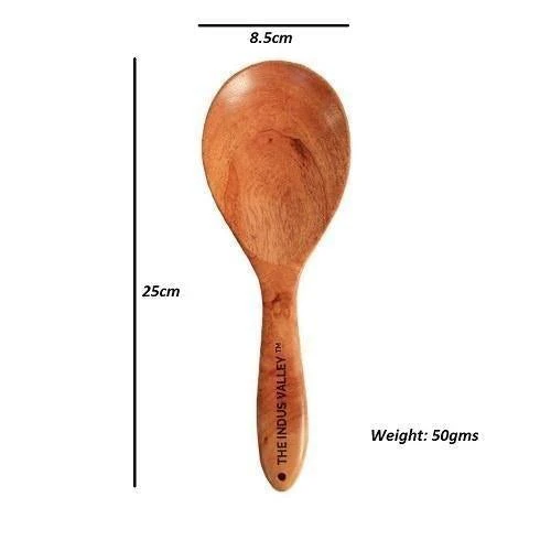 100% Natural Neem Wood Cooking & Serving Spoons/Spatula/Ladles, Set of 6, Toxin-free, Anti-microbial - Image 6