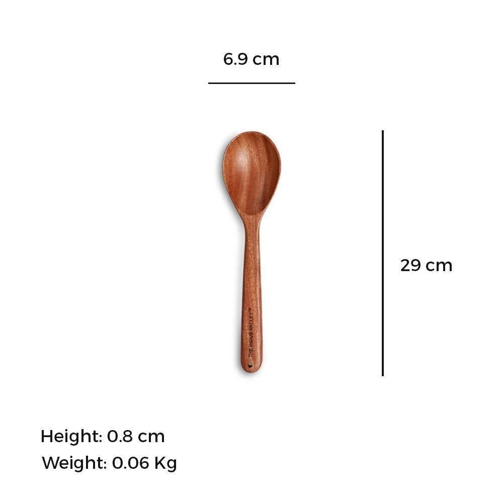 Neem Wood Cooking Spoon 30cm Stir Oval (30cm | Handmade | 100% Natural) - Image 3