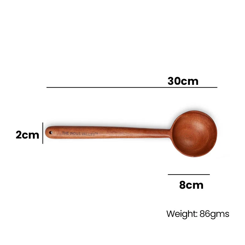 100% Natural Neem Wood Cooking & Serving Spoons/Spatula/Ladles, Set of 7, Toxin-free, Anti-microbial - Image 4