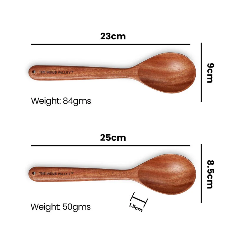 100% Natural Neem Wood Cooking & Serving Spoons/Spatula/Ladles, Set of 7, Toxin-free, Anti-microbial - Image 7