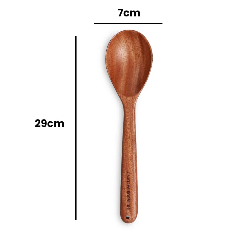 100% Natural Neem Wood Cooking & Serving Spoons/Spatula/Ladles, Set of 6, Toxin-free, Anti-microbial - Image 2
