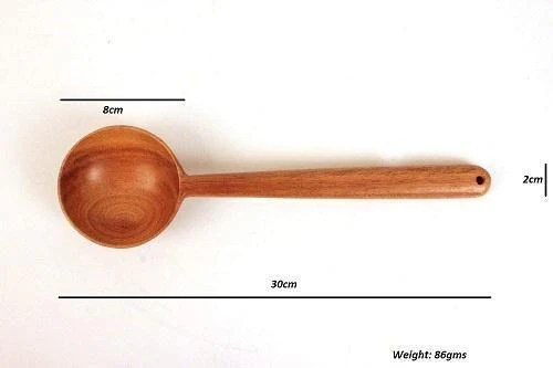 Set of 3 - 100% Natural Neem Wood Cooking & Serving Spoons/Spatula/Ladles, Toxin-free, Anti-microbial - Image 4