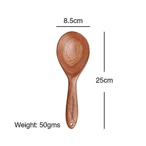 100% Natural Neem Wood Cooking & Serving Spoons/Spatula/Ladles, Set of 4, Toxin-free, Anti-microbial - Image 5