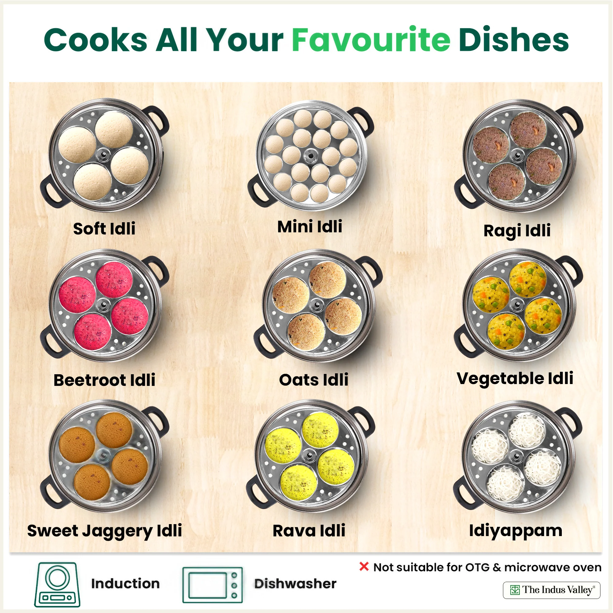 Premium Stainless Steel idlipot regular with mini idli plates-(3+1) Idli/ Momo Maker/ Veg Steaming Set, Tri-ply Induction Bottom, 4 Plates - Image 2