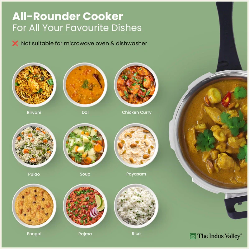 Premium Stainless Steel Outer Lid Handi Pressure Cooker 5.5L, Premium Quality, Heavy Bottom, 100% Safe, ISI Certified, 3 Yr Warranty, Induction & Gas - Image 9