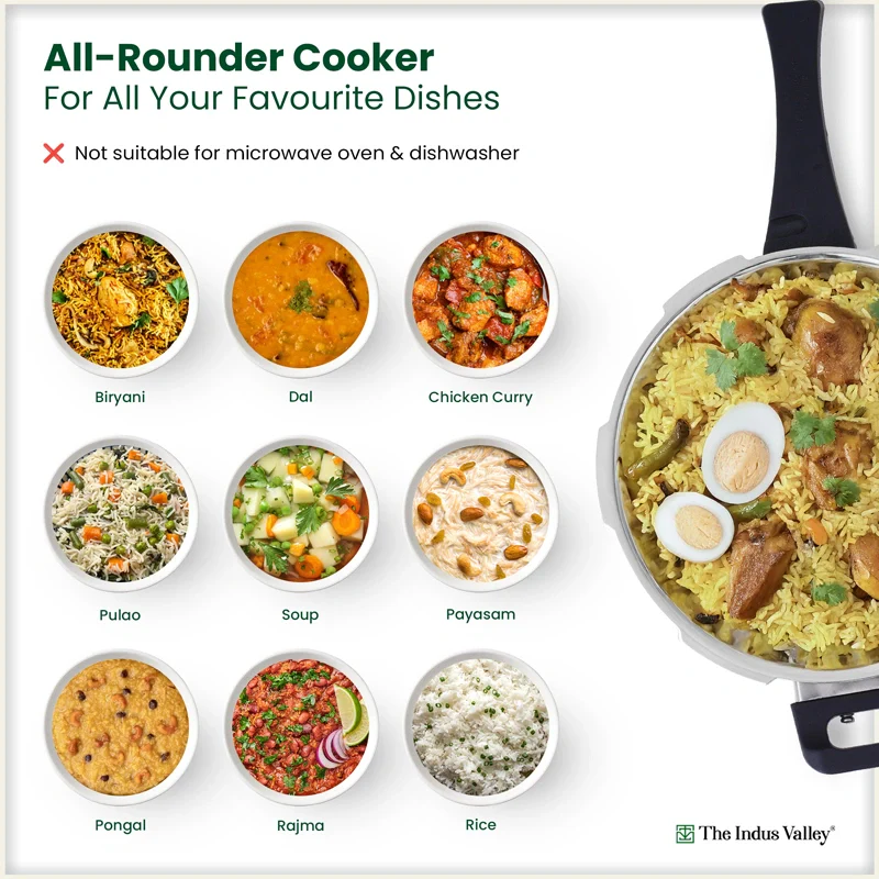 Premium Stainless Steel Outer Lid Pressure Cooker 8L, Premium Quality, Heavy Bottom, 100% Safe, ISI Certified, 3 Yr Warranty, Induction & Gas - Image 10
