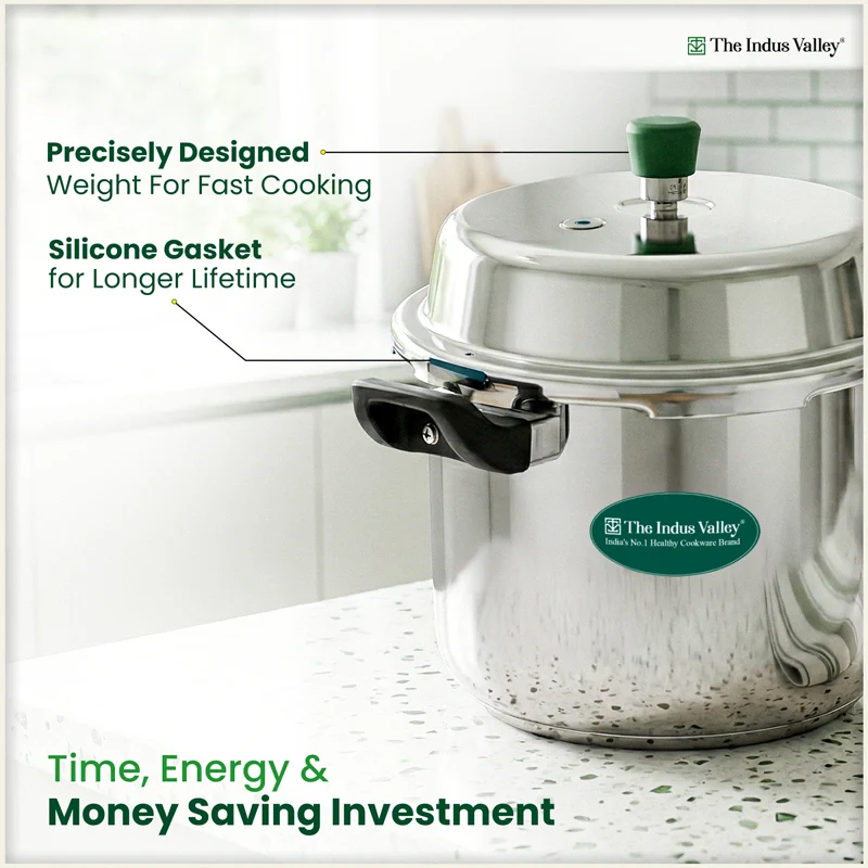 Premium Stainless Steel Outer Lid Pressure Cooker 8L, Premium Quality, Heavy Bottom, 100% Safe, ISI Certified, 3 Yr Warranty, Induction & Gas - Image 6
