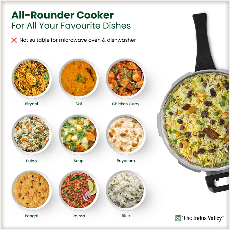 Premium Stainless Steel Outer Lid Pressure Pan 3/5L, Premium Quality, 3 Layer Heavy Bottom, 100% Food-safe, ISI Certified, 3 Yr Warranty, Induction & Gas - Image 10