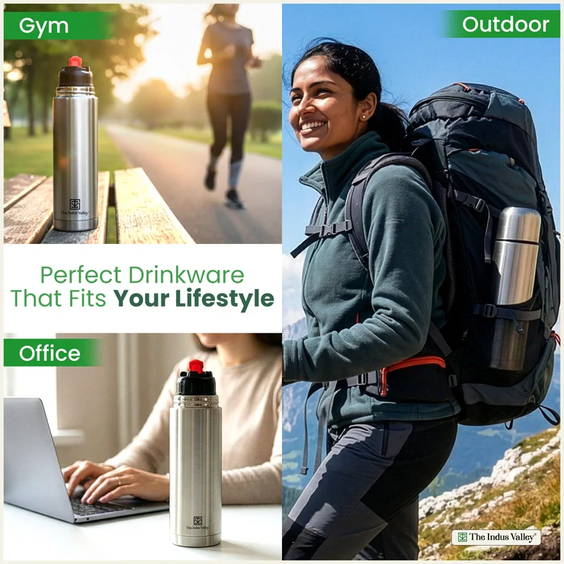 Premium Stainless steel Vacuum insulated Bullet flask with flip Lid – Double Wall, Vacuum insulated, Hot & Cold 1000ml - Image 7