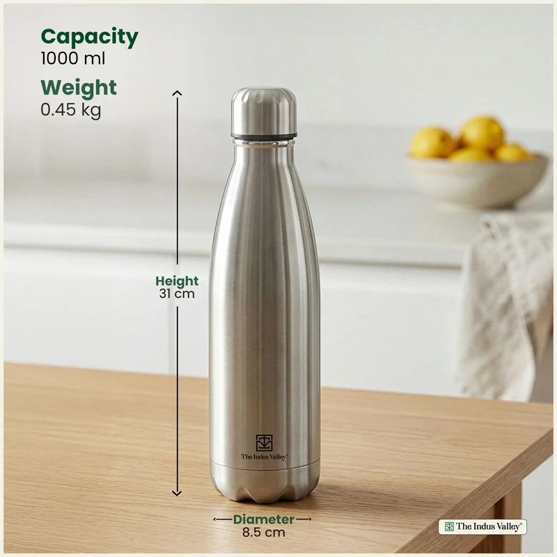 Premium Stainless steel Vacuum insulated cola water bottle – Double Wall, Vacuum insulated, Hot & Cold 1000ml - Image 8