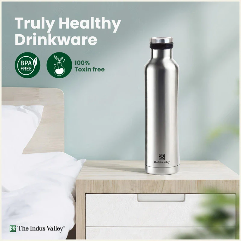 Premium Stainless Steel Water Bottle with Pressy flip Lid – Double Wall, Vacuum insulated, Hot & Cold 750ml/500 ml - Image 2
