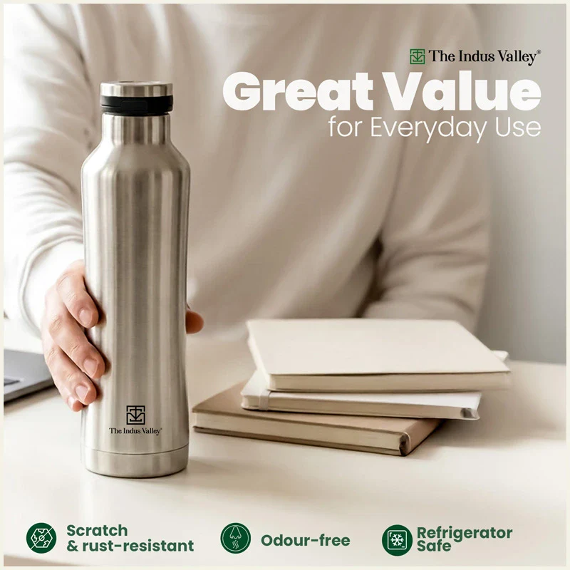 Premium Stainless Steel Water Bottle with Pressy flip Lid – Double Wall, Vacuum insulated, Hot & Cold 750ml/500 ml - Image 6
