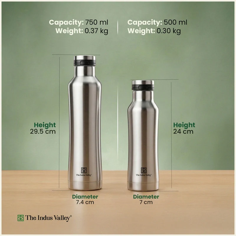 Premium Stainless Steel Water Bottle with Pressy flip Lid – Double Wall, Vacuum insulated, Hot & Cold 750ml/500 ml - Image 8