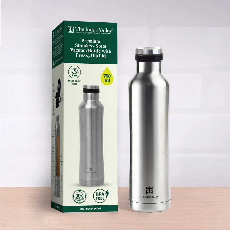 Premium Stainless Steel Water Bottle with Pressy flip Lid – Double Wall, Vacuum insulated, Hot & Cold 750ml/500 ml - Image 9
