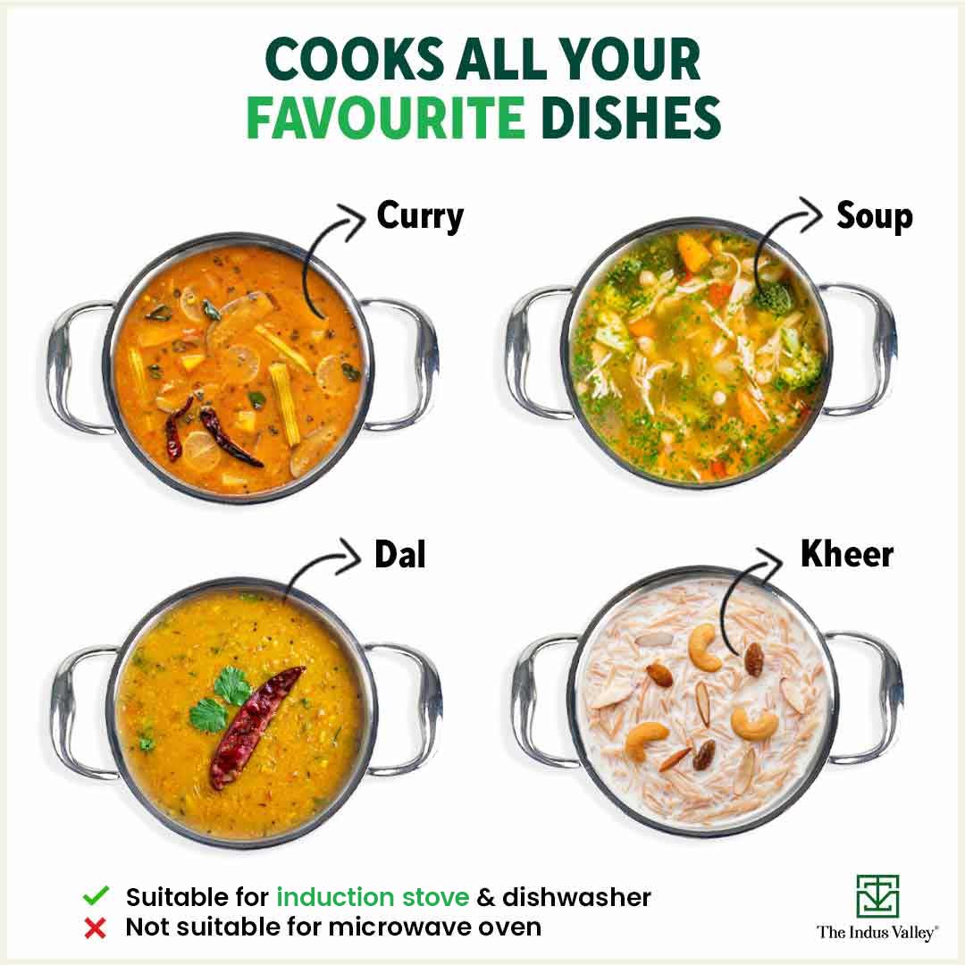 TurboCuk Tri-ply Stainless Steel Casserole/ Cooking Pot/ Sauce Pot+ Steel Lid 2.1L, Premium Quality, 3 Layer Thick Body, 100% Toxin-free, Non-stick, Induction & Gas - Image 12