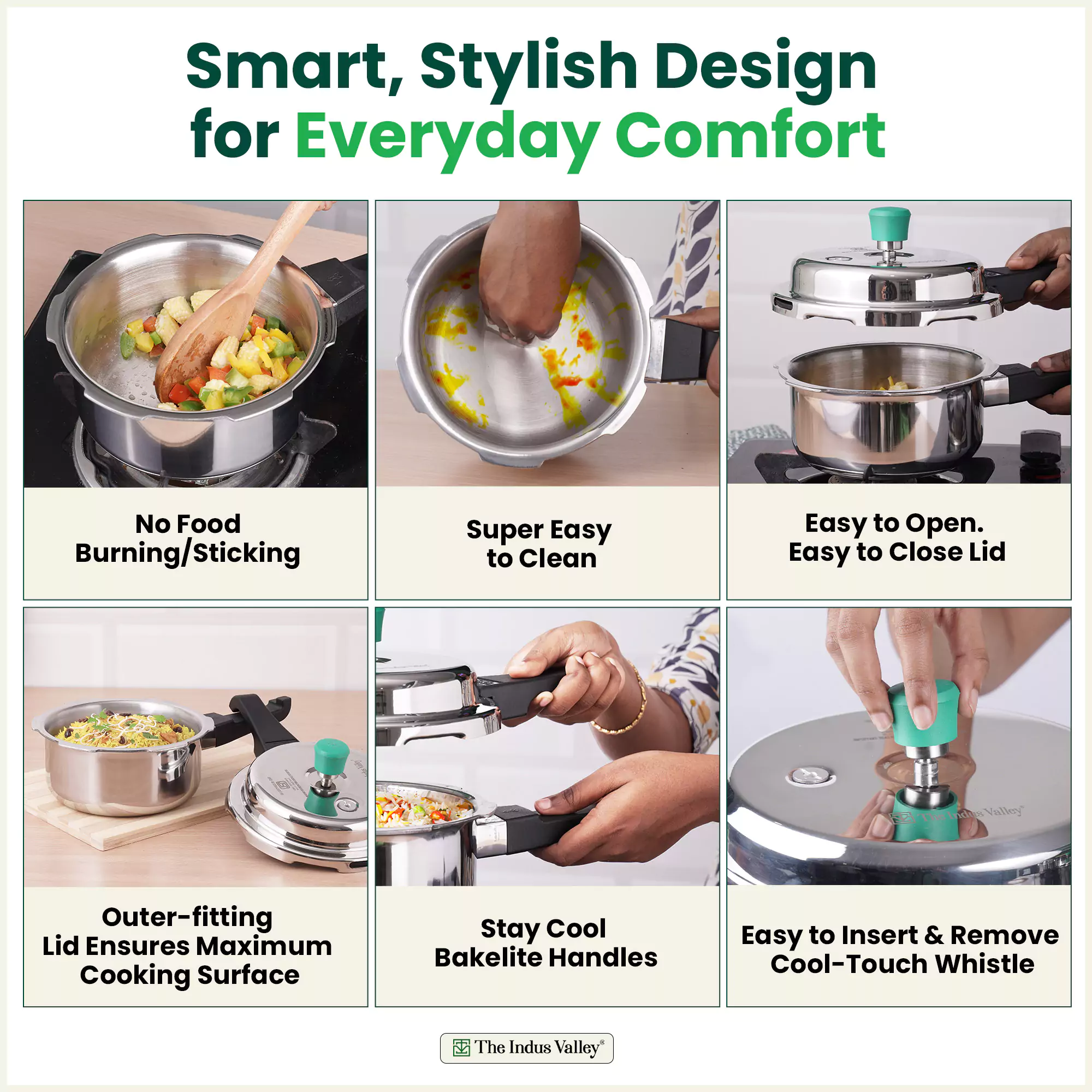 2L+3L RapidCuk Tri-ply Stainless Steel Pressure Cooker Combo+ Free ₹600 Wood Chopping Board, 5Yr Warranty, ISI Certified, Premium Quality, 3 Layer Thick Body, Induction & Gas - Image 7