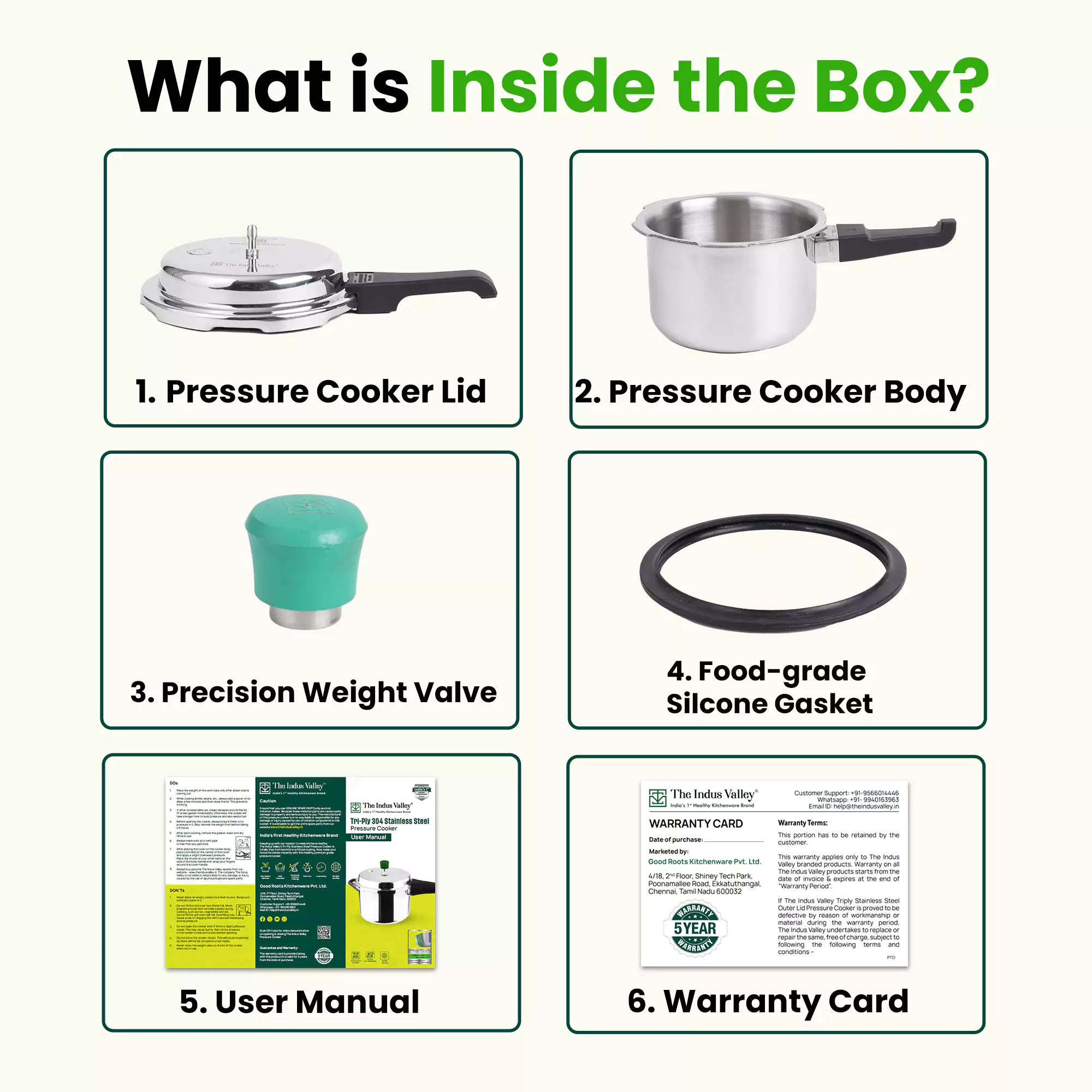 2L+3L RapidCuk Tri-ply Stainless Steel Pressure Cooker Combo+ Free ₹600 Wood Chopping Board, 5Yr Warranty, ISI Certified, Premium Quality, 3 Layer Thick Body, Induction & Gas - Image 9