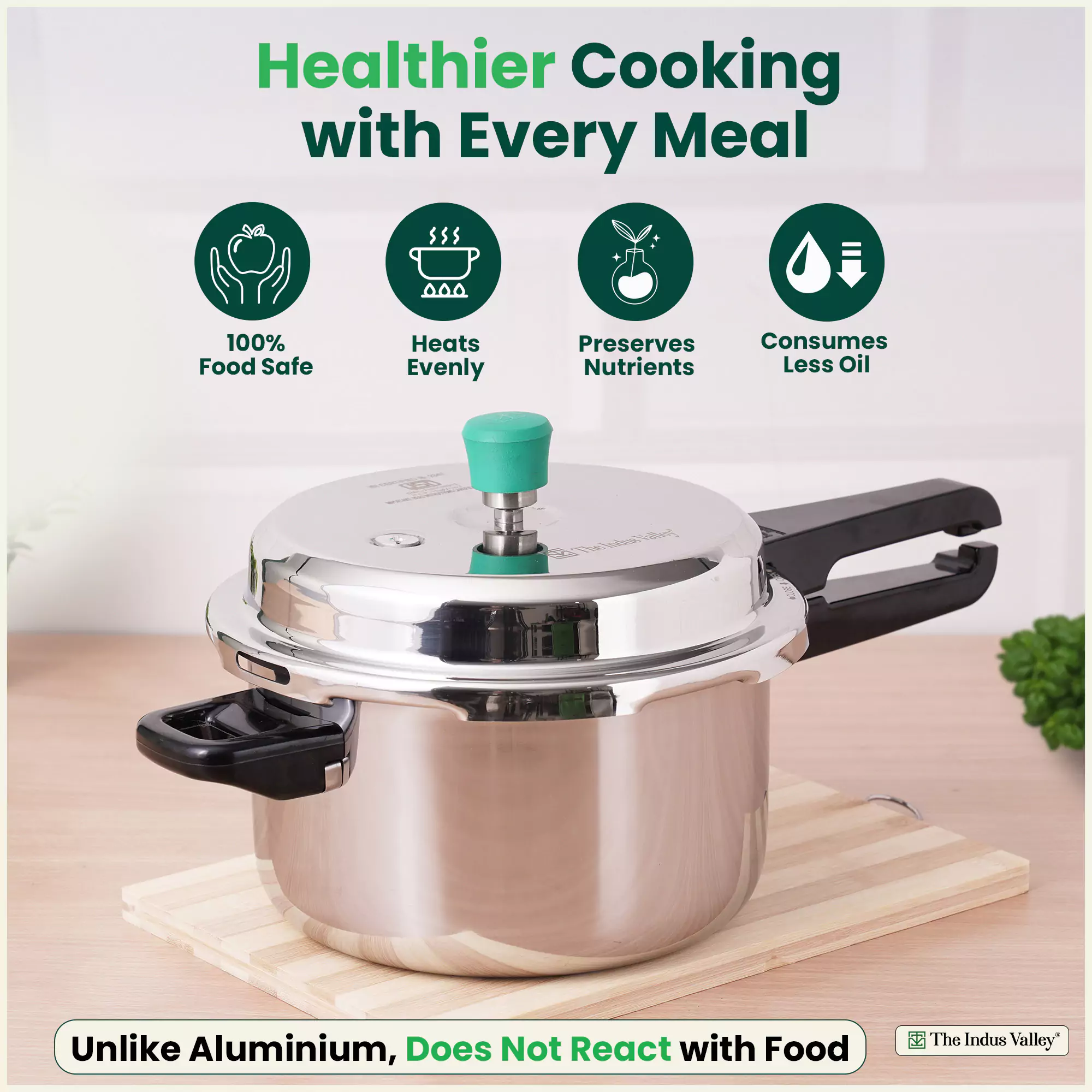 2L+5L  RapidCuk Tri-ply Stainless Steel Pressure Cooker, Premium Quality, 3 Layer Heavy Bottom, 100% Safe, ISI Certified, 3 Yr Warranty, Induction & Gas - Image 4
