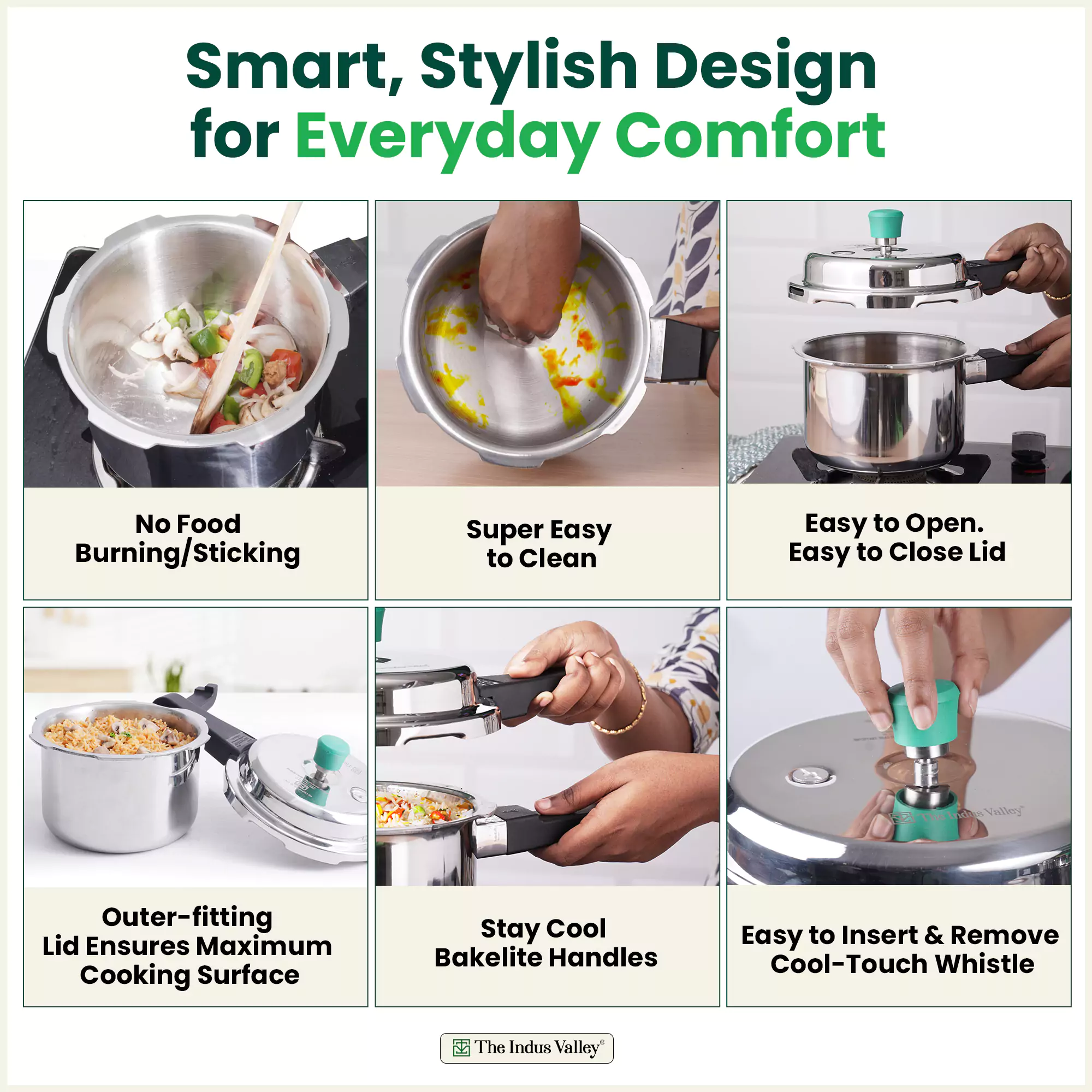 3L+5L RapidCuk Tri-ply Stainless Steel Pressure Cooker Combo, Premium Quality, 3 Layer Thick Body, Heavy Bottom, 5Yr Warranty, ISI Certified, Induction & Gas, Free ₹600 Wood Chopping Board - Image 7