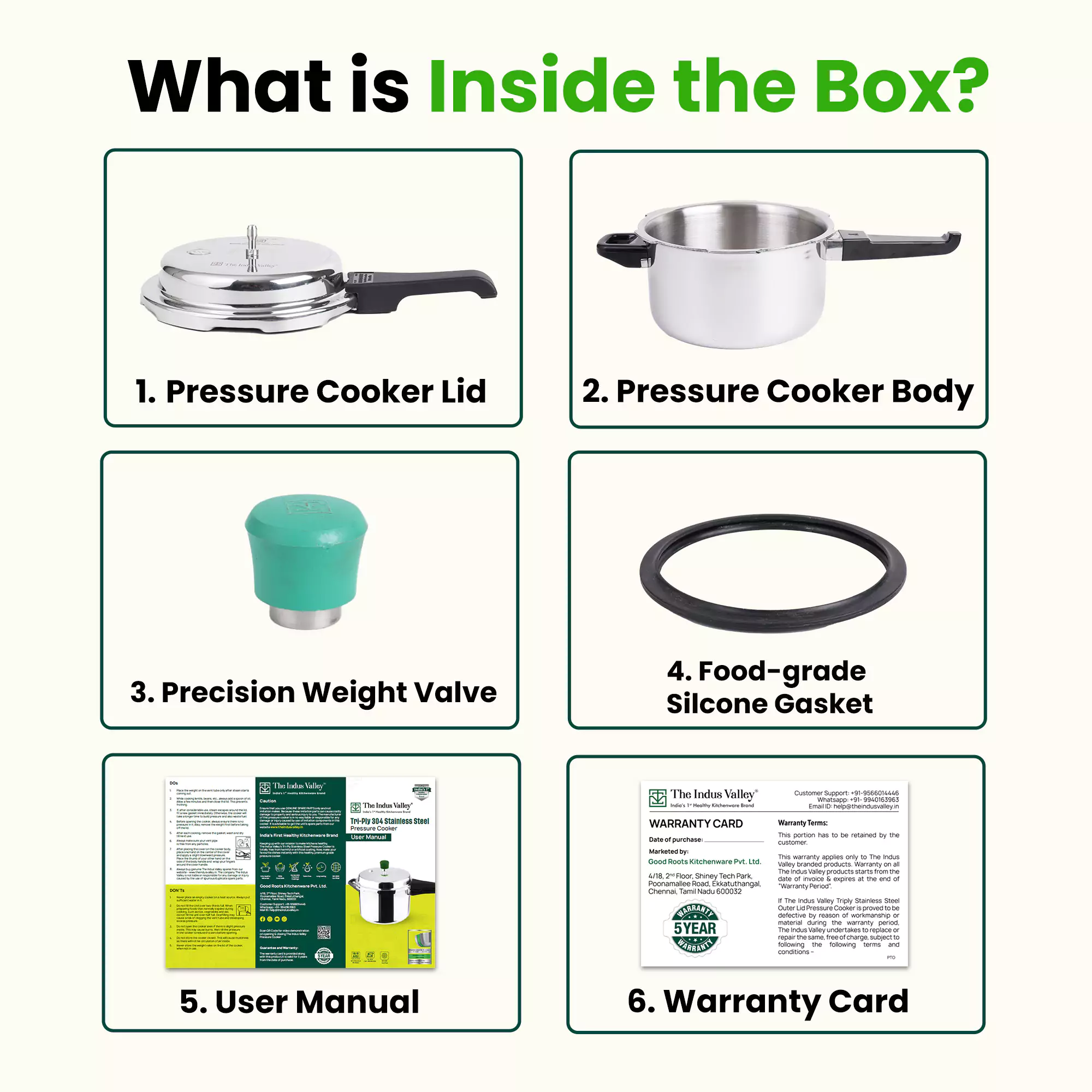 3L+5L RapidCuk Tri-ply Stainless Steel Pressure Cooker Combo, Premium Quality, 3 Layer Thick Body, Heavy Bottom, 5Yr Warranty, ISI Certified, Induction & Gas, Free ₹600 Wood Chopping Board - Image 9
