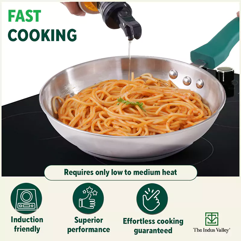 Tri-Steel Stainless Steel Frying Pan/Skillet 1.2/1.5L, Premium Quality, Tri-ply (3 Layer) Bottom, Soft-touch Handle, 100% Toxin-free, Non-stick, Induction & Gas - Image 9
