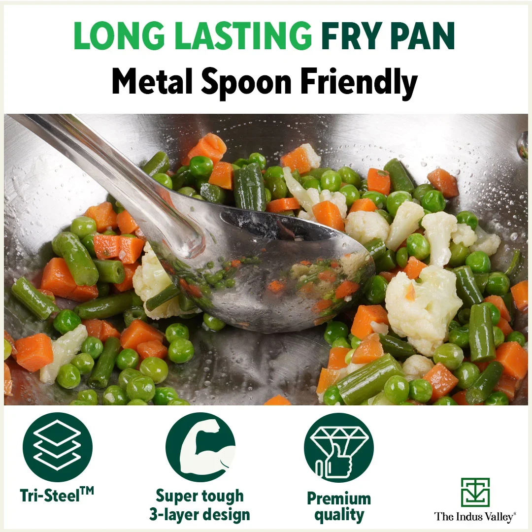 TurboCuk Tri-ply Stainless Steel Fry Pan 1.5/1.7/1.9L, Premium Quality, 3 Layer Thick Body, 100% Toxin-free, Non-stick, Induction & Gas, Free 110 Spatula, 22/24/26 cm - Image 11