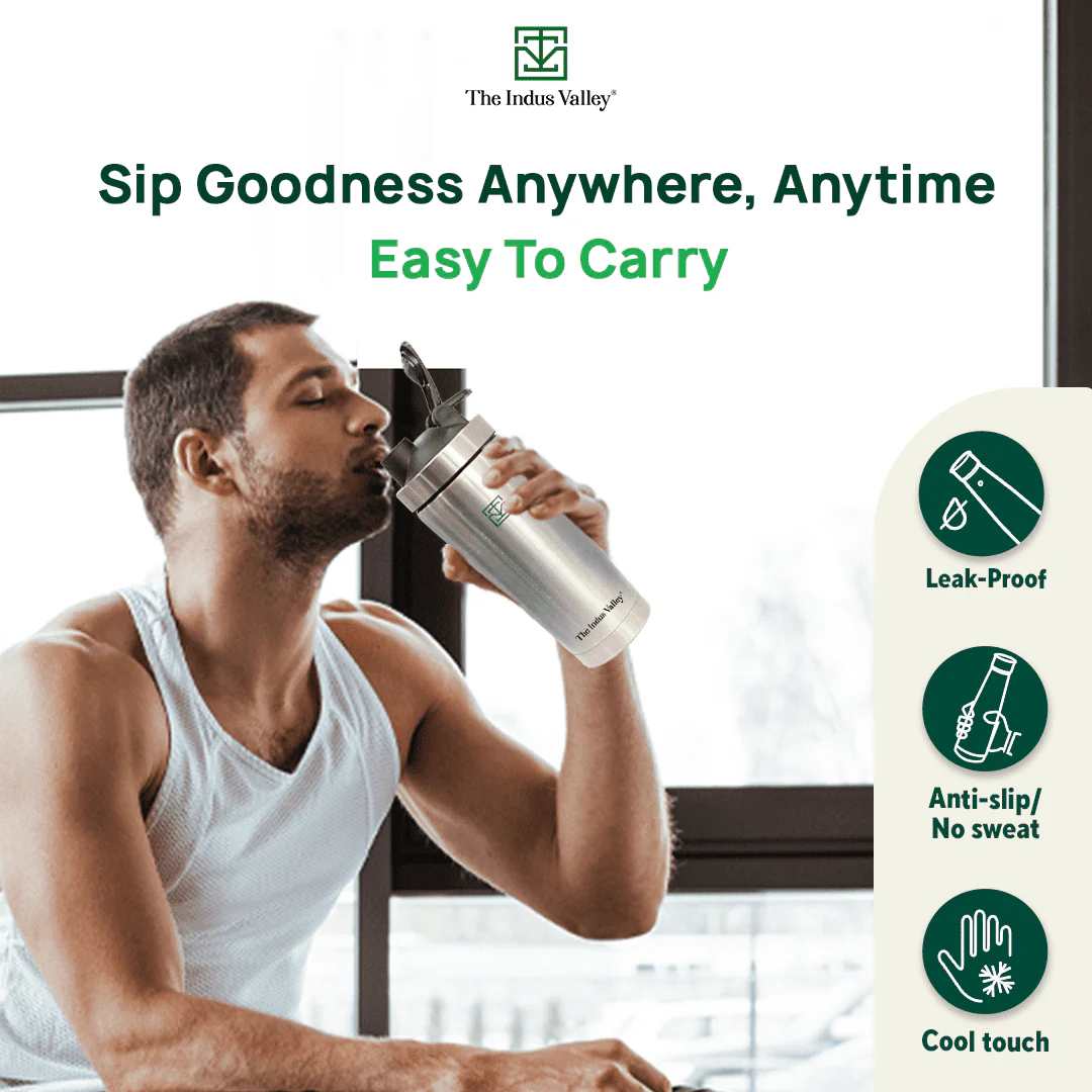 Vacuum Insulated Stainless Steel Gym Shaker Bottle 750ml with Steel Agitator for Pre/Post Workout - Image 2