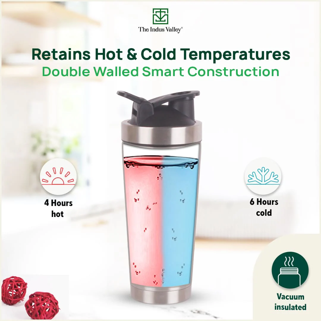 Vacuum Insulated Stainless Steel Gym Shaker Bottle 750ml with Steel Agitator for Pre/Post Workout - Image 4