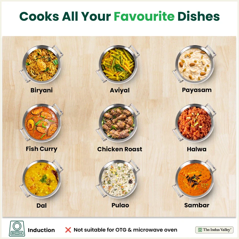 Tri-ply Stainless Steel Uruli with Steel Lid 3L/4.6L, Premium Quality, 3 Layer Thick Body, 100% Toxin-free, Non-stick, Induction & Gas - Image 9