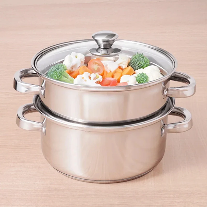 Tri-Steel Multi Purpose Stainless Steel Steamer with Tri-Ply Bottom 2 Tier / 3 Tier| Vegetable Steamer | Khandvi/Modak/Momo Maker | Steaming Pot 1.42 Kg / 1.9 Kg - Image 10