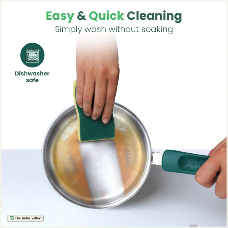 Tri-Steel Stainless Steel Tadka Pan 13 cm, Premium Quality, Tri-ply Bottom, Soft-touch Handle, 100% Toxin-free, Non-stick, Induction & Gas - Image 8