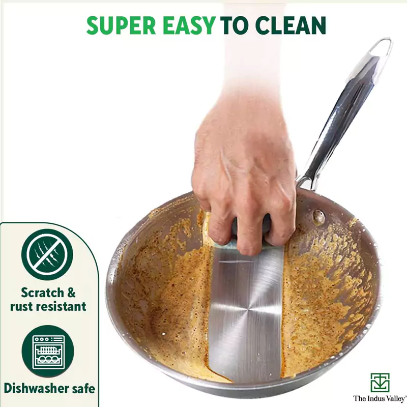 TurboCuk Tri-ply Stainless Steel Fry Pan+ Glass Lid 1.5/1.7/1.9L, Premium Quality, 3 Layer Thick Body, 100% Toxin-free, Non-stick, Induction & Gas - Image 11