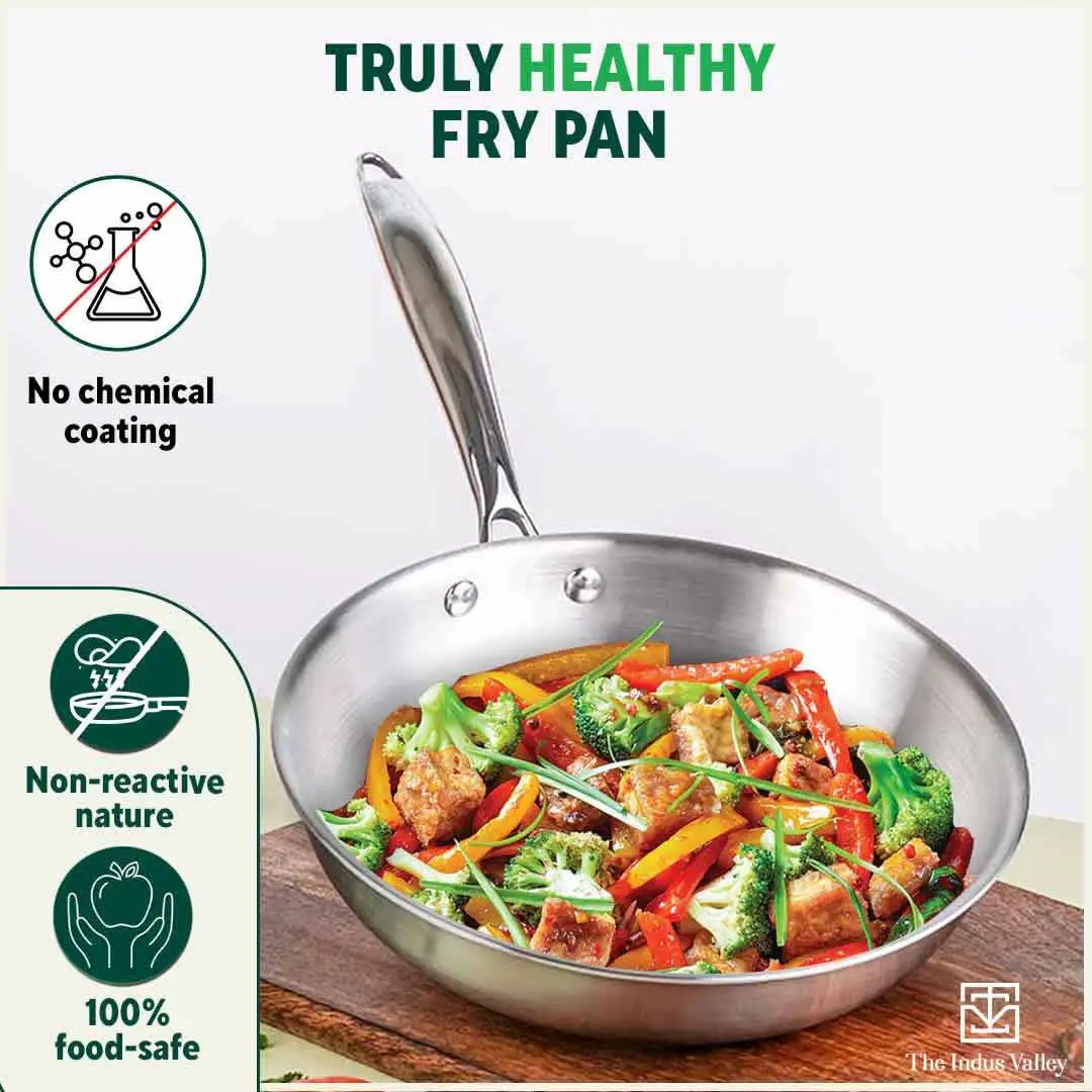 TurboCuk Tri-ply Stainless Steel Fry Pan+ Glass Lid 1.5/1.7/1.9L, Premium Quality, 3 Layer Thick Body, 100% Toxin-free, Non-stick, Induction & Gas - Image 4