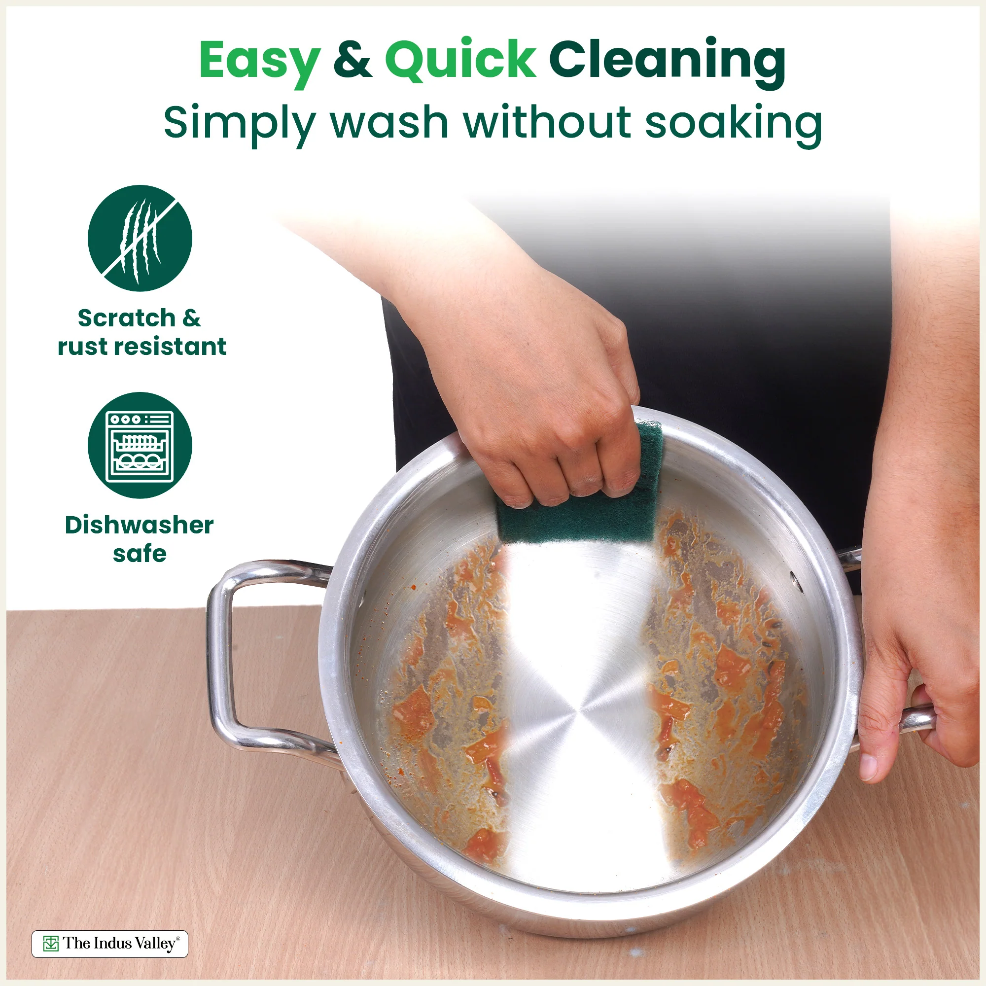 TurboCuk Tri-ply Biryani Cooking Pot/Casserole+ Glass Lid 2L, Wide Handi Shape, Premium Quality, 3 Layer Thick Body, 100% Toxin-free, Non-stick, Induction & Gas - Image 6