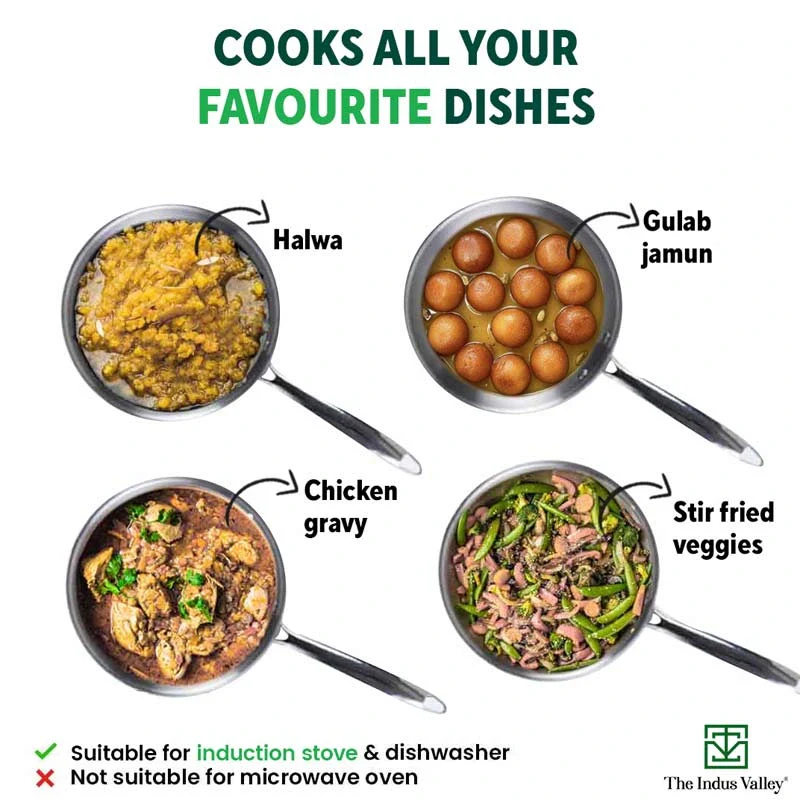 TurboCuk Tri-ply Stainless Steel Deep Fry Pan 1.6L, Premium Quality, 3 Layer Thick Body, 100% Toxin-free, Non-stick, Induction & Gas - Image 11