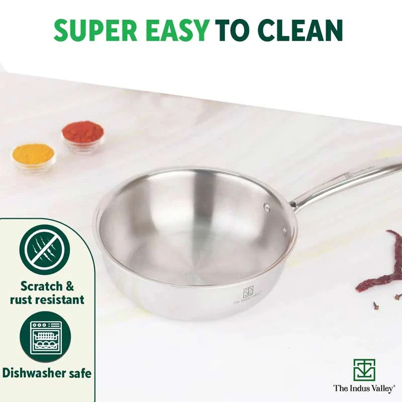 TurboCuk Tri-ply Stainless Steel Deep Fry Pan 1.6L, Premium Quality, 3 Layer Thick Body, 100% Toxin-free, Non-stick, Induction & Gas - Image 9