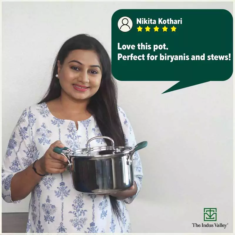 TurboCuk Tri-ply Stainless Steel Casserole/Biryani Cooking Pot 1.4L, Premium Quality, 3 Layer Thick Body, Cool Silicone Handles, 100% Toxin-free, Non-stick, Induction & Gas - Image 13