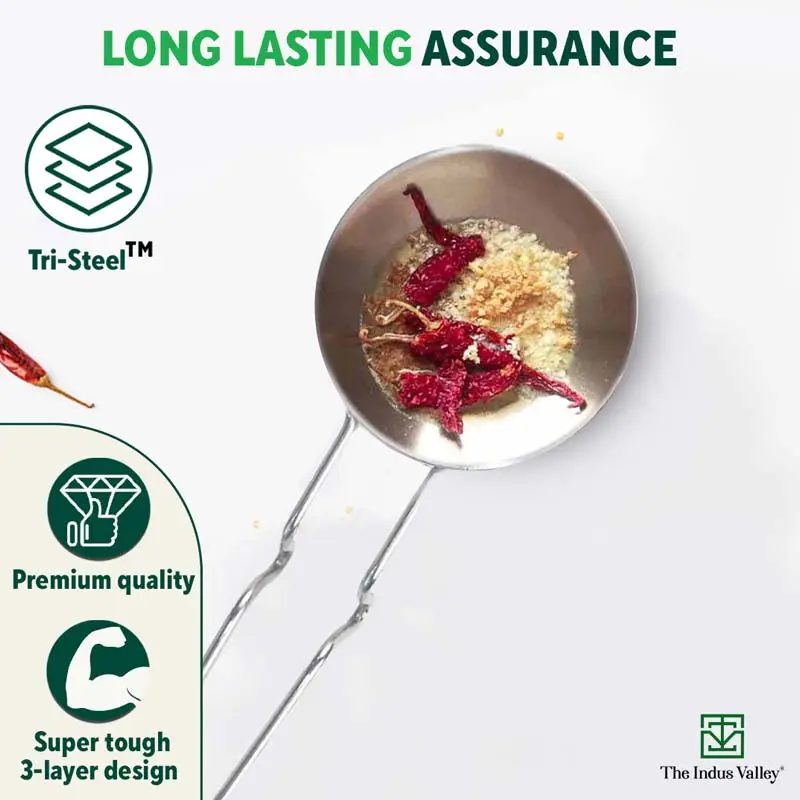 TurboCuk Triply Stainless Steel Tadka Pan 300ml for Spice Seasoning/Heating, Premium Quality, 3 Layer Thick Body, 100% Toxin-free, Non-stick, Induction & Gas - Image 10