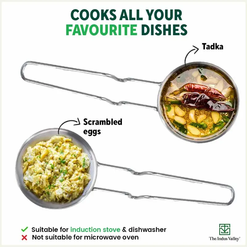 TurboCuk Triply Stainless Steel Tadka Pan 300ml for Spice Seasoning/Heating, Premium Quality, 3 Layer Thick Body, 100% Toxin-free, Non-stick, Induction & Gas - Image 12