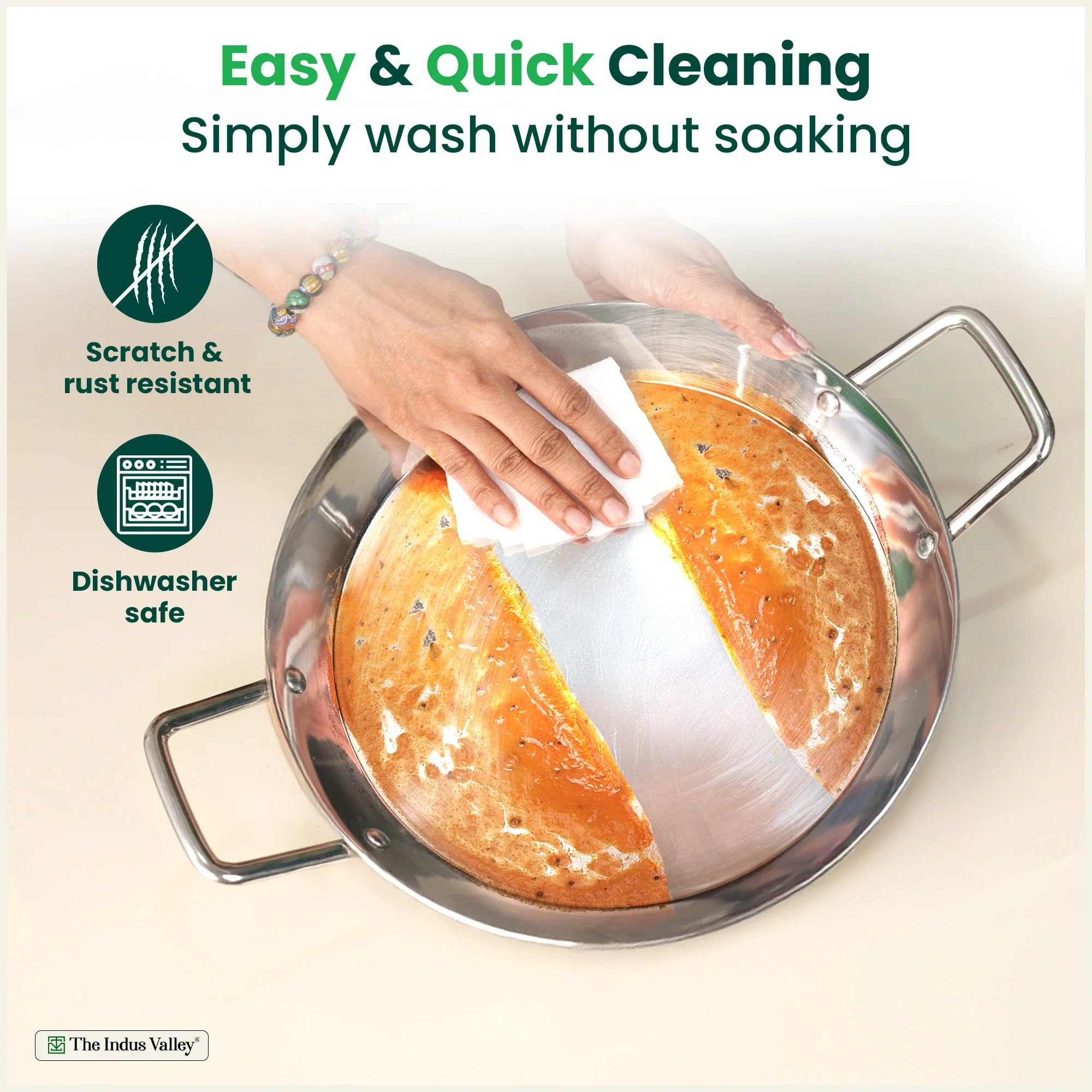 TurboCuk Tri-ply Stainless Steel Jalebi Pan 30cm, 1.5L | No Sticking, No Burning | With Steel Lid | Fast Heating, Healthy Cooking | Induction Safe - Image 6